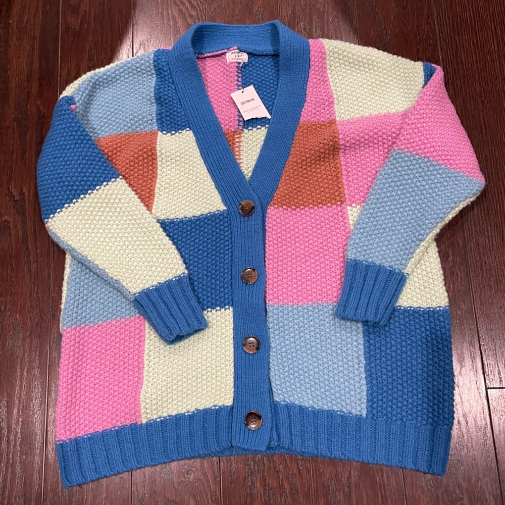 Cotton On Women Knit Cardigan Size Small Patch Artsy Grandma Core NEW